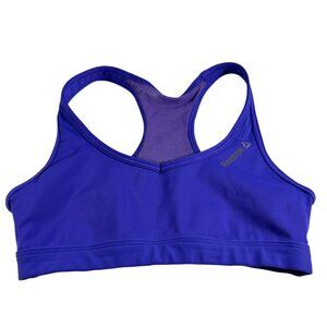 Reebok Play Dry Sports Bra Size Small Purple Workout Athletic Training Mesh Back